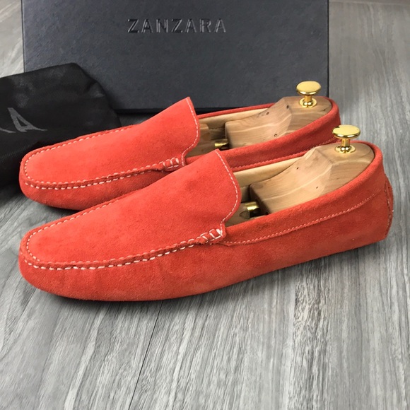 NIB Orange Loafers Zanzara suede driver 11.5M 2xHP - Picture 2 of 8